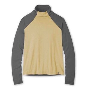 Stio Women’s Tipton Tech Turtleneck in Faded Oak/Boundary Black size L